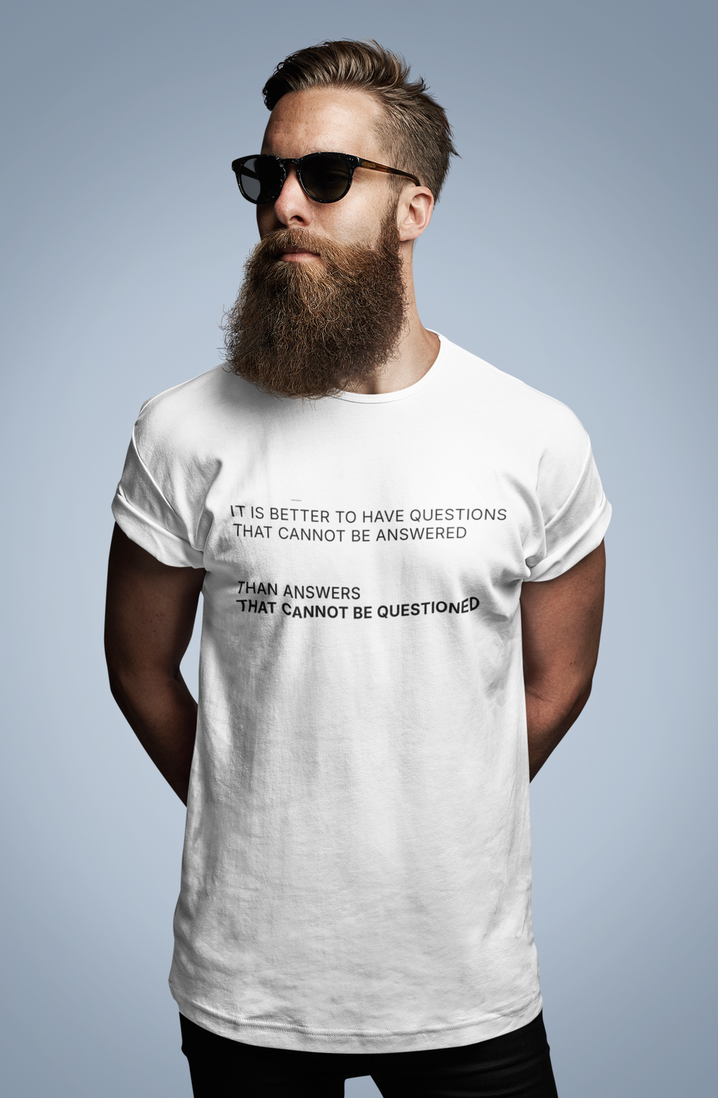 It Is Better to Have Questions That Cannot Be Answered Than Answers That Cannot Be Questioned